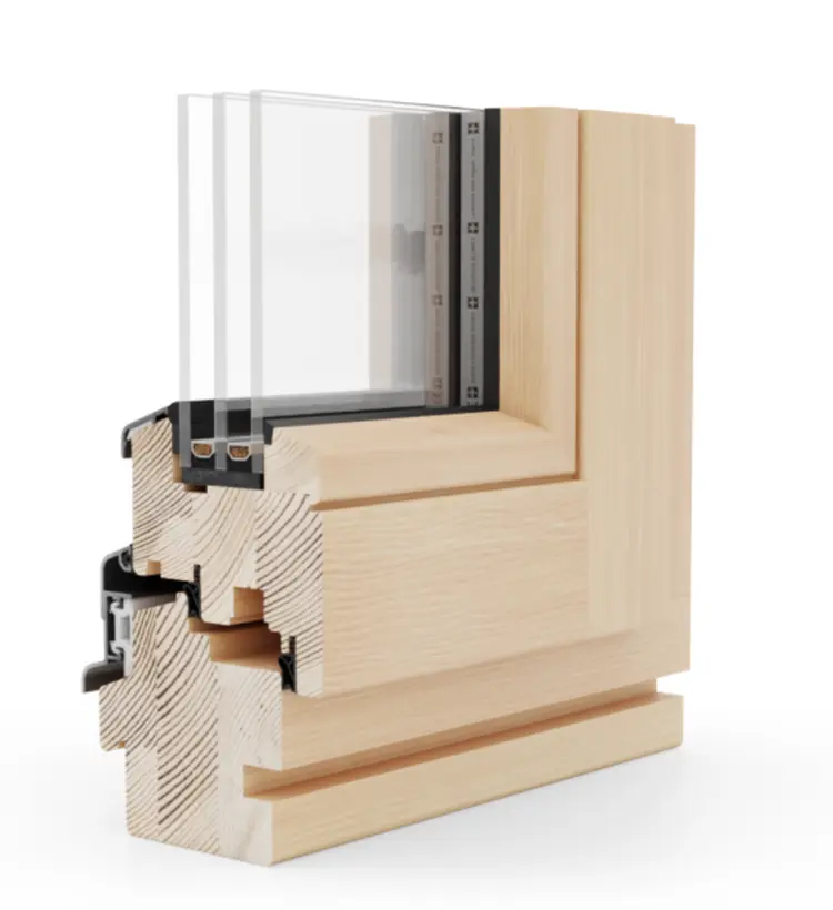 Finestra in legno naturale con triplo vetro VAIS Home Milano